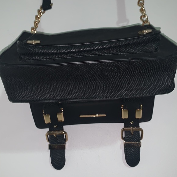 River Island Black Faux Suede Mini Satchel Handbag - Picture 9 of 11